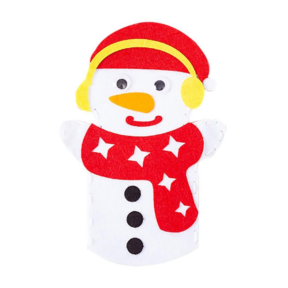 Cartoon Santa Christmas Hand Puppet Non-woven Felt Fabrics Sewing Kit DIY Craft Sewing Felts  Kids