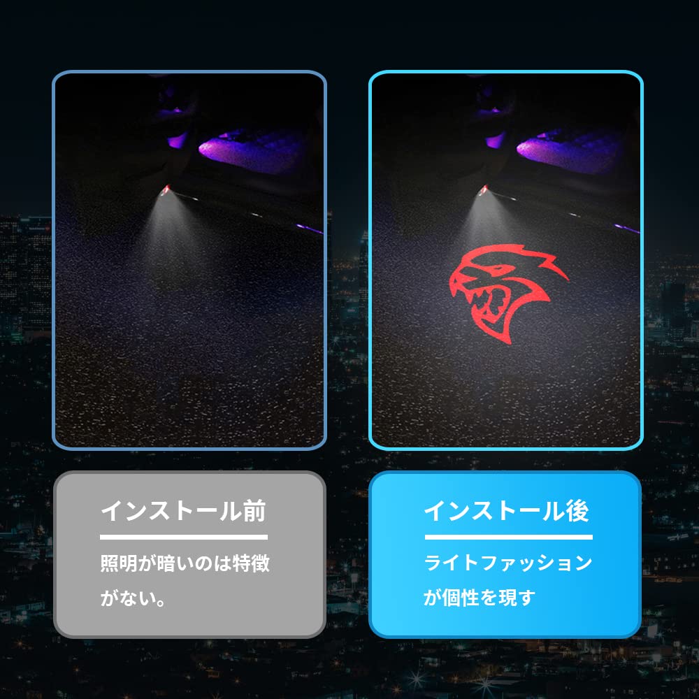 Подсветка двери Dodge Challenger Автомобильная светодиодная лампа подсветки двери Светодиодный логотип