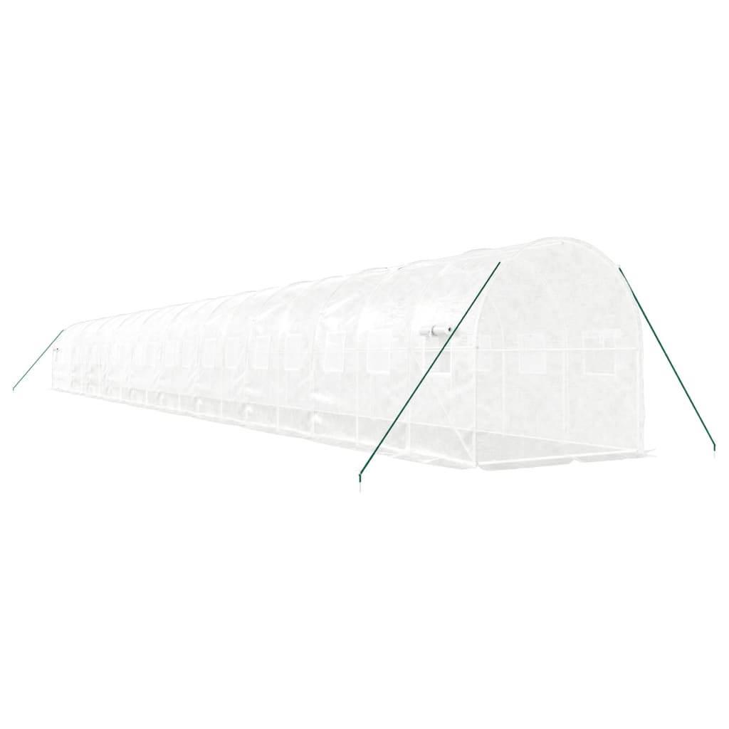 Greenhouse with Steel Frame White 40 m² 20 x 2 x 2 m