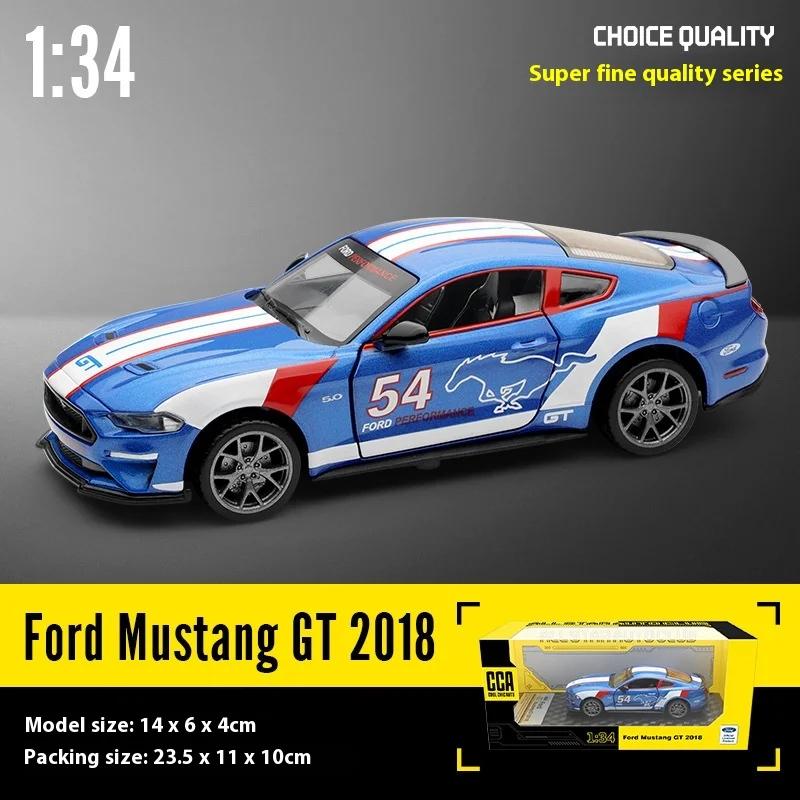 1/34 Ford Mustang GT 2018 Серия маслкаров и спорткаров Литая металлическая модель автомобиля Коллекционное украшение Подарок ВВС 1