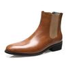 Fashion Italian Men's Leather Boots Fashion Chelsea Boots Brand Business Dress Boots for Men High-top Casual Boot Pointed Toe Ankle Boot
