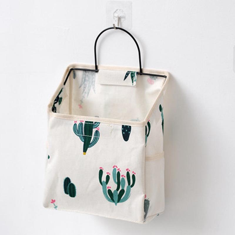 Wall-Mounted Cotton Linen Dormitory Storage Bag