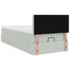 Ottoman Bed with Mattress & LEDs Light Grey 90x190 cm Velvet