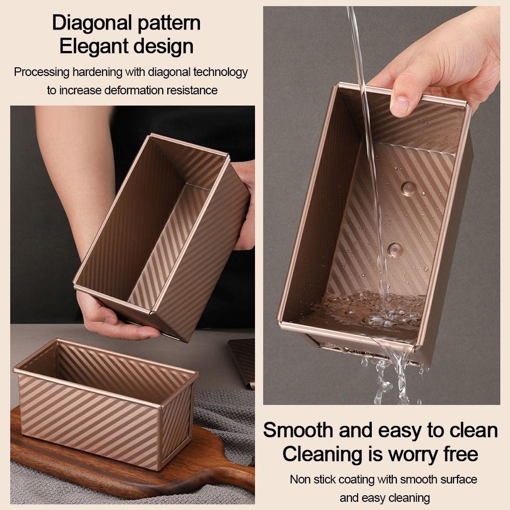 with Cover Loaf Pan Carbon Steel Cake Toast Box Durable Bread Tray  Oven Cake Baking Making Tool