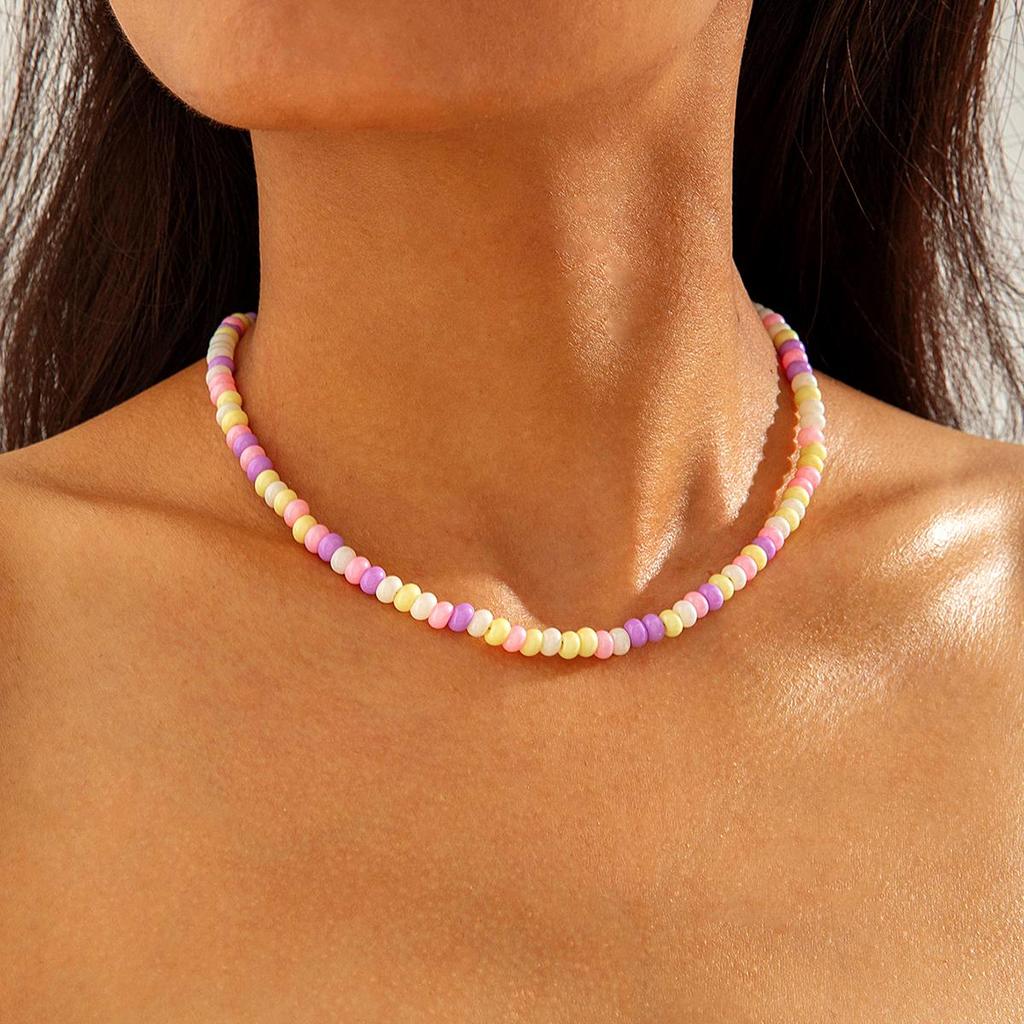 1 шт. Новое ожерелье из бусин конфетных цветов, Милое и симпатичное для женщин, Подходит для повседневной носки и встреч