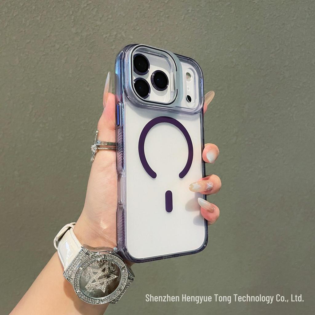 Магнитный чехол U6 с держателем для линз для iPhone 17 Pro Max с матовым покрытием