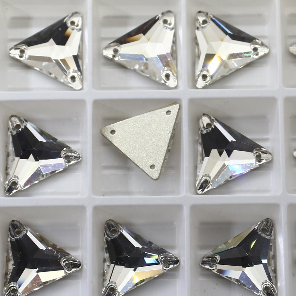 Dongzhou Triangle Sew-on Crystal Flatback Rhinestones Lead-free Crystal Beads for Garment Shoes Sewing Accessories