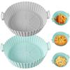 1PC 20cm Air Fryer Silicone Baking Tray Mat High-Temperature Circular Resistant Foldable Food Grade Double Ear Baking Tray