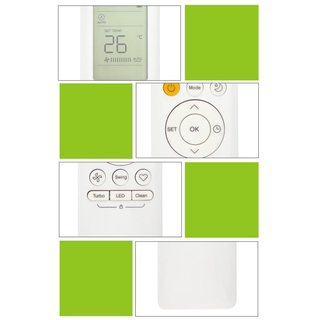 Upgraded Air Conditioner AC Remote Control Large Screen Air Conditioner Remote Control Low Consumption for RG10B BGEF