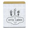 [A2259] - Ящик металлический деревянный белый "Мой маленький сад" - 16x14x14 см