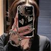 Стильный Корейский Милый 3D Сердечко Бюстгальтер Чехол для Телефона Для iPhone 17 Air 16 15 11 Pro Max 14 Plus Серебристый Зеркальный Чехол для Девочки