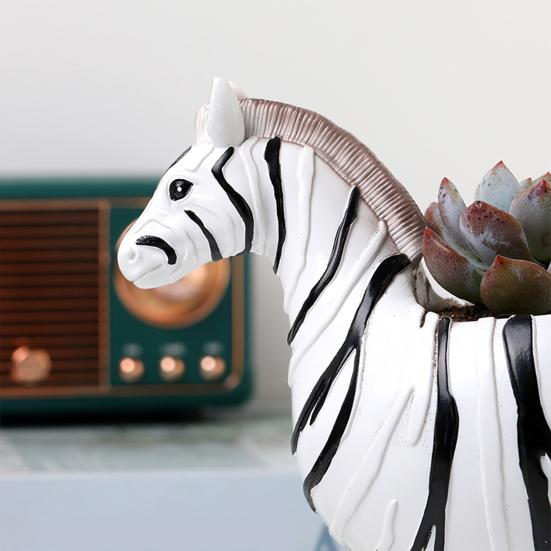 Цветочный горшок из смолы, высокопрочный, небьющийся, в форме животного, забавный, для дома и улицы, украшение стола