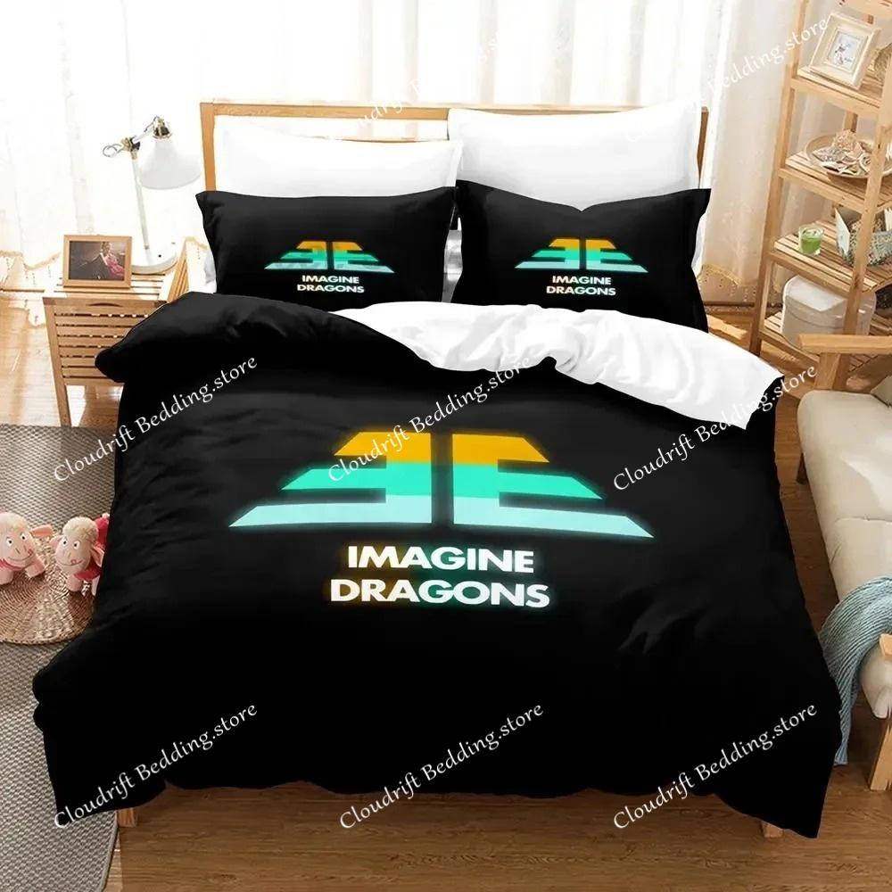 3D-печатный комплект постельного белья Imagine Dragons для мальчишеской спальни, размер Queen King, пододеяльник, наволочка
