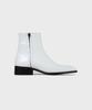 Firenze Atelier Hidden Zipper Detail Slim Toe Ankle Boots 3343 [Cream White]