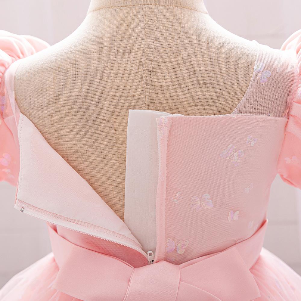 Baby Girl Party Dress Butterfly Sequin Fluffy Mesh Child Kids Clothing Toddler 1st Birthday Baptism Gown Flower Bridesmaid Dress