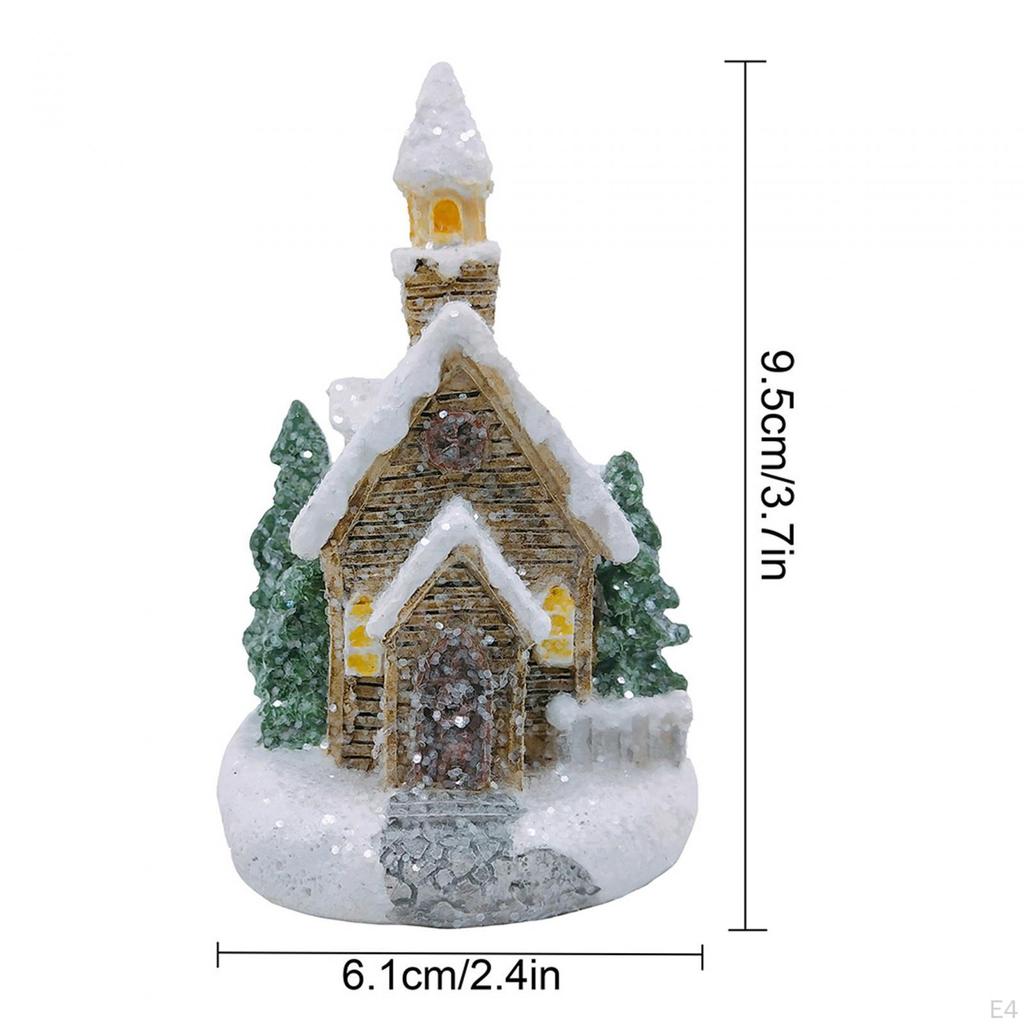 Christmas Lighted Snow House Glowing Multifunctional Desktop Table Centerpieces Statue for