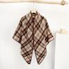 New Triangular Scarf Ralph Old Money Style Maillard Shawl Scarf Women's Winter Coffee Colored Scarf Plaid Shawl