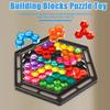1 Set Stacking Game Toy Smart Chess Hexagon Rectangular Game Board Kids Adults Team Building Blocks Puzzle Toy