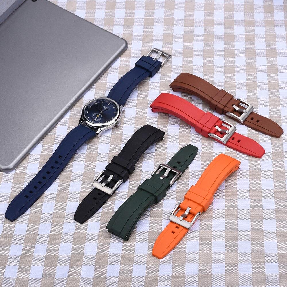 Premium Grade Vulcanized FKM Rubber Watch Strap 20mm 22mm 24mm Quick Relase Watchbands