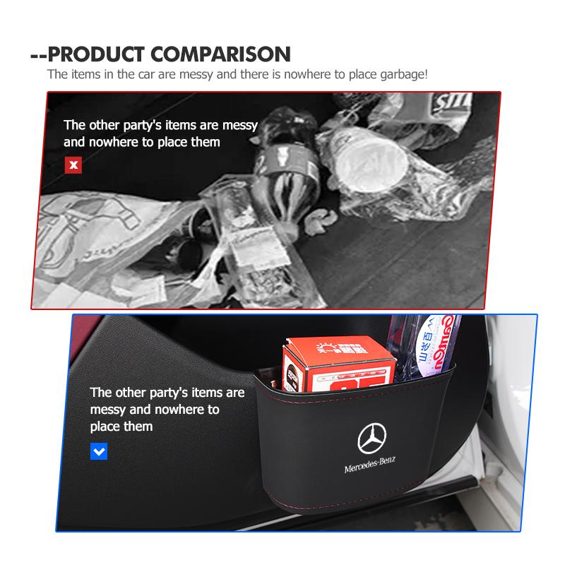 CRR1 Car Door Storage Bag Drink Waste Card Key Sunglasses Holder For Mercedes Benz W202 W212 W126 W140 W168 W177 CLS GLE GLC GLS CLA