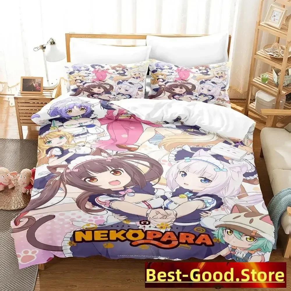 Постельное белье Nekopara Односпальное Полуторное Двуспальное Евро Размер Кинг-Сайз Комплект Постельного Белья Взрослый Детская Спальня Комплекты Пододеяльников Аниме Постельное Белье Кровать