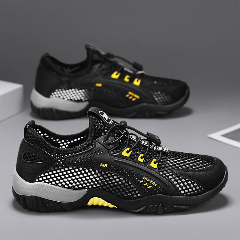 Fashion Men's Shoes 2025 Summer Breathable Mesh Outdoor Non-slip Light Walking Casual Trekking Hiking Sneakers Male Beach Wading Shoes