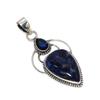 Серебряный кулон с натуральным содалитом из стерлингового серебра 925 пробы — дизайн ручной работы, повседневные украшения, уникальный кулон с синим сапфиром в подарок