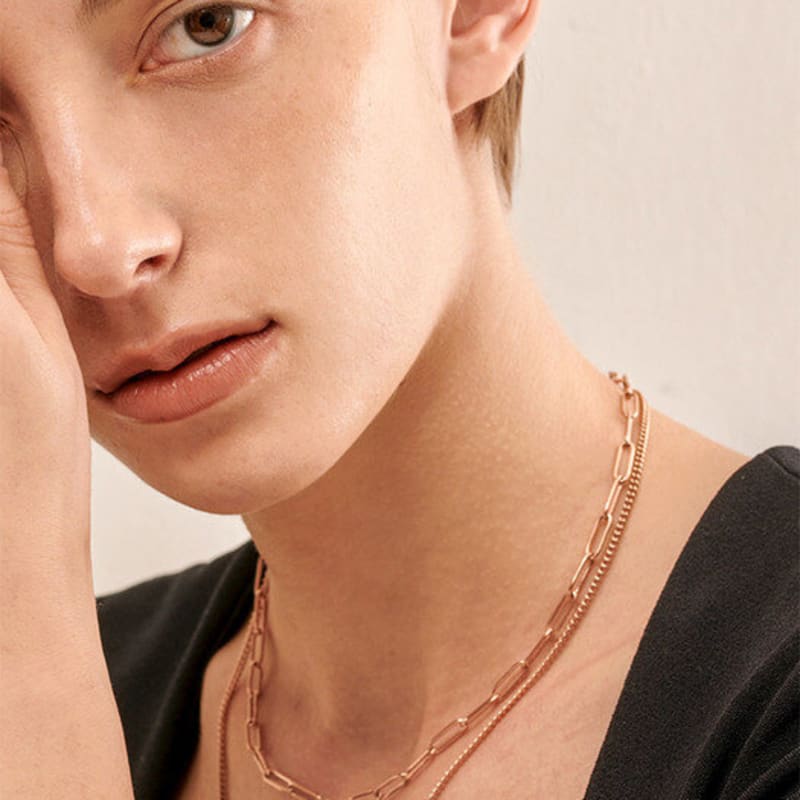 qudokorea link chain necklace (rose gold)
