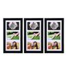 Wooden Photo Frame with 3 Openings Mat Home Office Wall Mount Horizontal Vertical Standing Desktop Decorative Collage Picture Display Frame