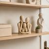 Abstract Family of 3 Figurine Modern Parents And Kid Statue Resin Family Sculpture for Living Room Bedroom Tabletop TV Stand Shelf Entryway Home Decor