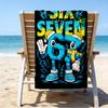 Space Adventure With Six Seven 67 Microfiber Beach Towel, Lightweight And Quick-Dry, for Summer Travel, Beach Essential, Swimming Pool Outdoor