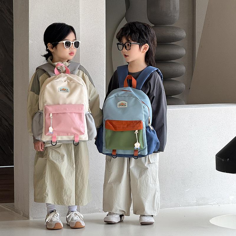 Color Matching Children'S Backpack Cute Kindergarten School Bag Boys And Girls Leisure Lightweight Travel Backpack