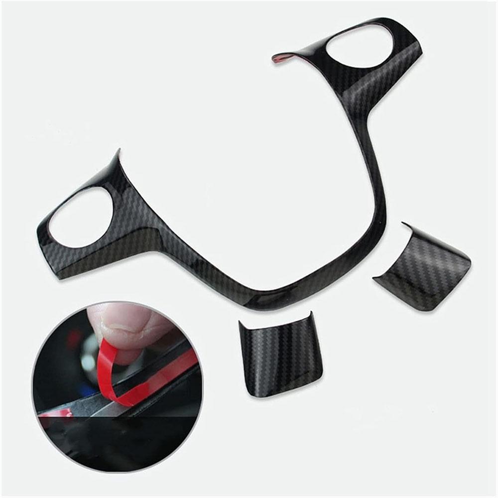 3PCS Carbon Fiber Steering Wheel Cover Fit For Ford Focus Escape Kuga C-Max