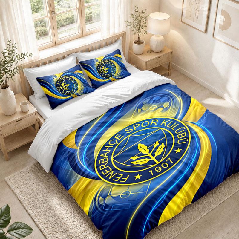 Bedding Set 1 Duvet Cover 2 Pillowcases Fenerbahçe FC Print Bedroom Home Decoration
