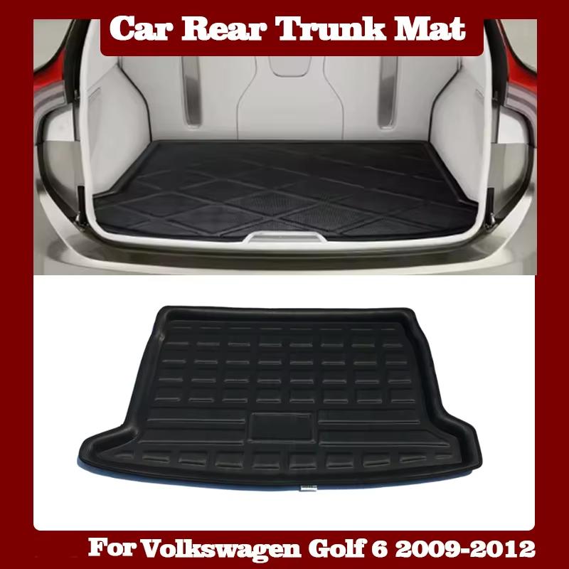 Car Rear Trunk Mat For Volkswagen VW Golf 6 MK6 2009-2012 Tray Waterproof Pad Cargo Liner Tray Floor Cushion Auto Accessories