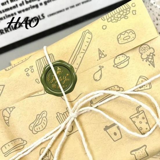 Праздничная Подарочная Коробка Наклейки для Запечатывания Рождественские Восковые Печати Наклейки, Самоклеящиеся Рельефные Наклейки, Красные и Зеленые Ретро для Упаковки Сувениров и Открыток