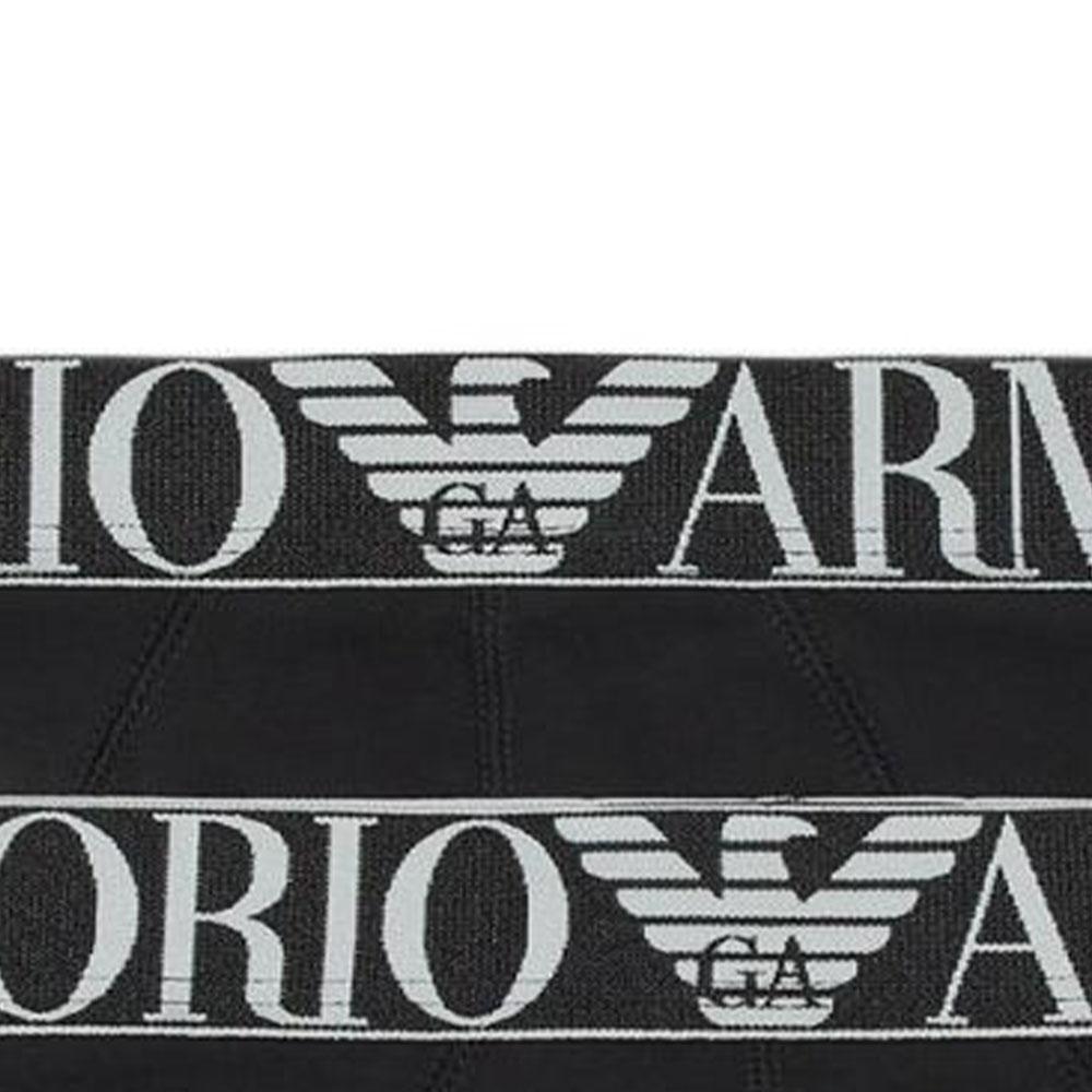 Emporio Armani Мужские трусы-слипы средней посадки с вышитым логотипом Черные 111734-4F726-73320