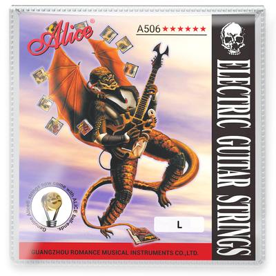 Alice Струны для электрогитары Начинающий электрогитара Никелевый сплав Легкие 1 Комплект A506-L - Комплект. Струны начального уровня, покрытые, (10-46), Пакет.