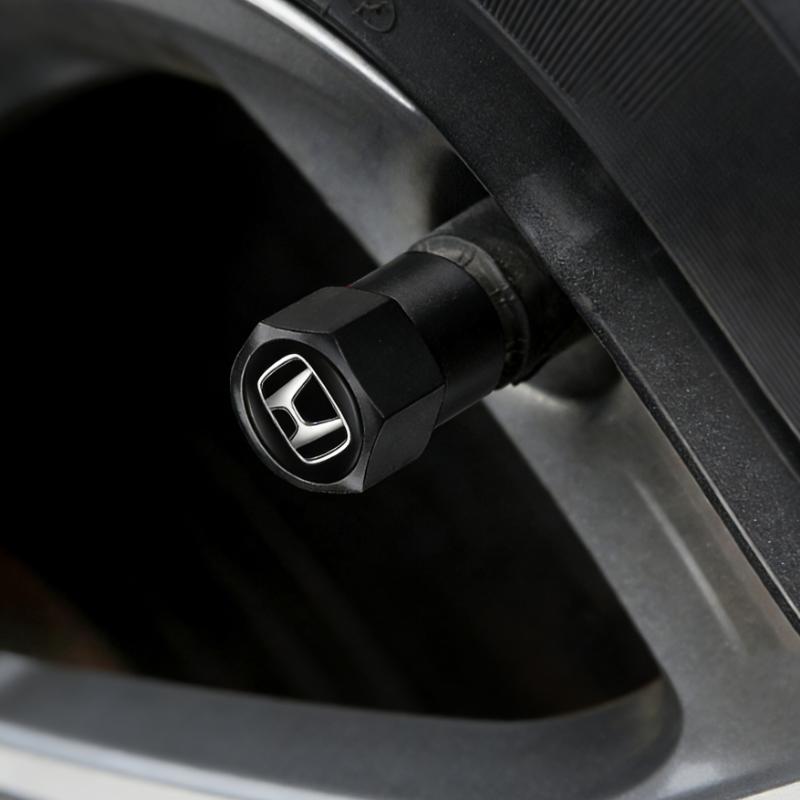AOJ2 4pcs Car Wheel Tire Valve Stem Caps Airtight Cover For Honda Civci FIT CRV Accord Jazz HRV Dio Stepwgn Prelude Auto Accessories