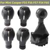 Black Leather+ABS 5/6 Speed Manual Gear Shift KnobLever Stick Pen Gaitor Boot Cover Case For Mini Cooper F54 F55 F56 F57 F60