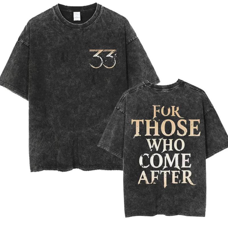 Fashion Personality T-Shirt Game Clair Obscur Expédition 33 Vintage Washed