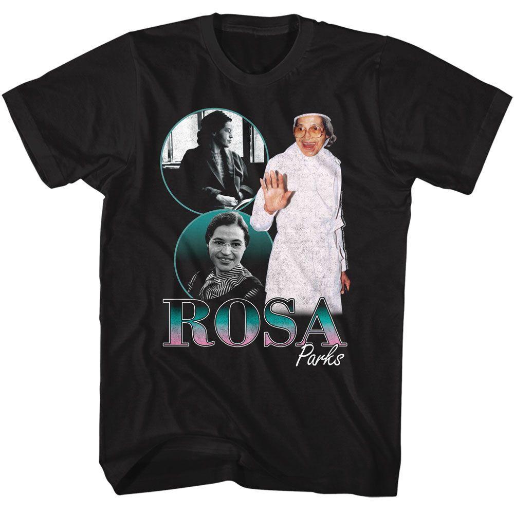 Rosa Parks Rosa Collage Black T-Shirt Mens Womens Tees Top
