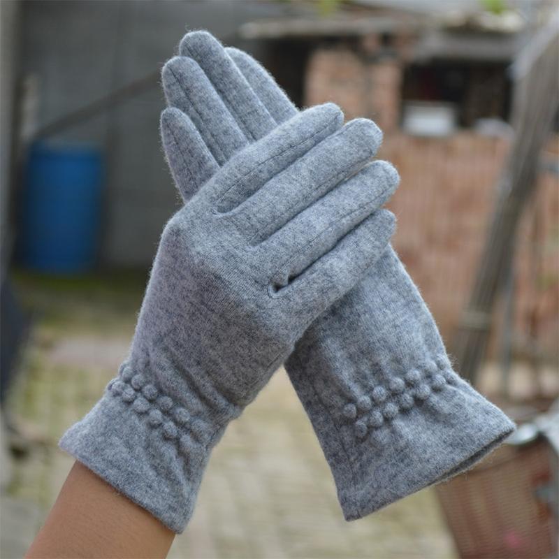 Шерстяные кашемировые перчатки женские теплые с сенсорным экраном зимние повседневные