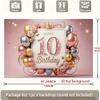1pc Birthday 10th Glitter Balloon Elegant Hanging Banner Golden Polyester
