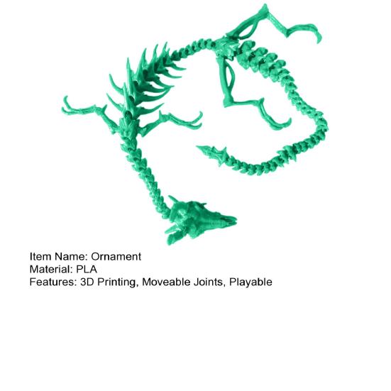 Dragon Bone Ornament 3D Printing Moveable Joints Playable Creature Figure Car Home