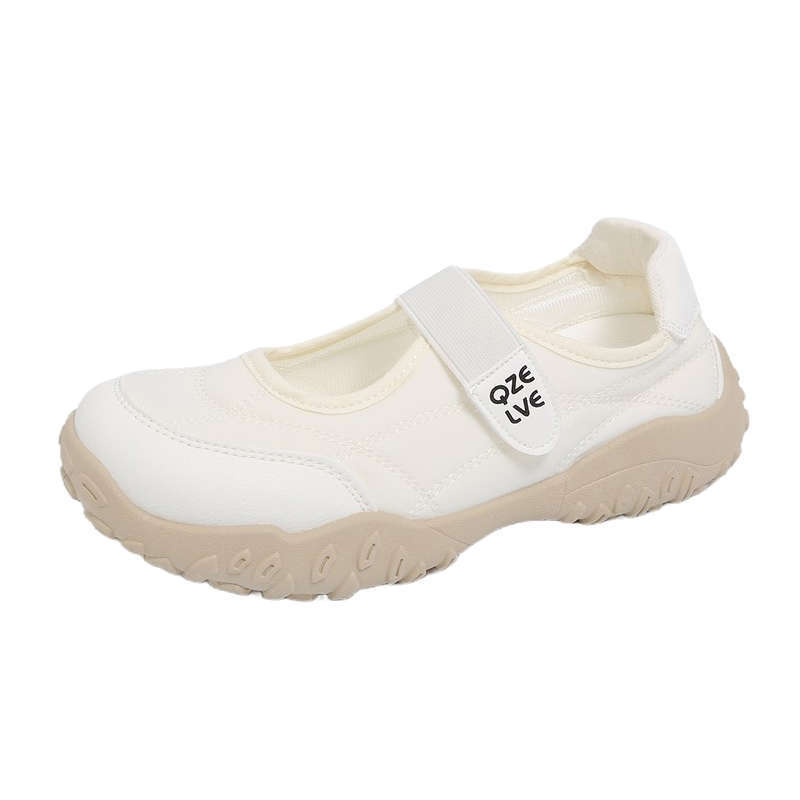 Французские туфли Мэри Джейн на липучке, новые весенне-осенние, с юбками, красивые на толстой подошве, не утомляют ноги, дышащие одинарные туфли