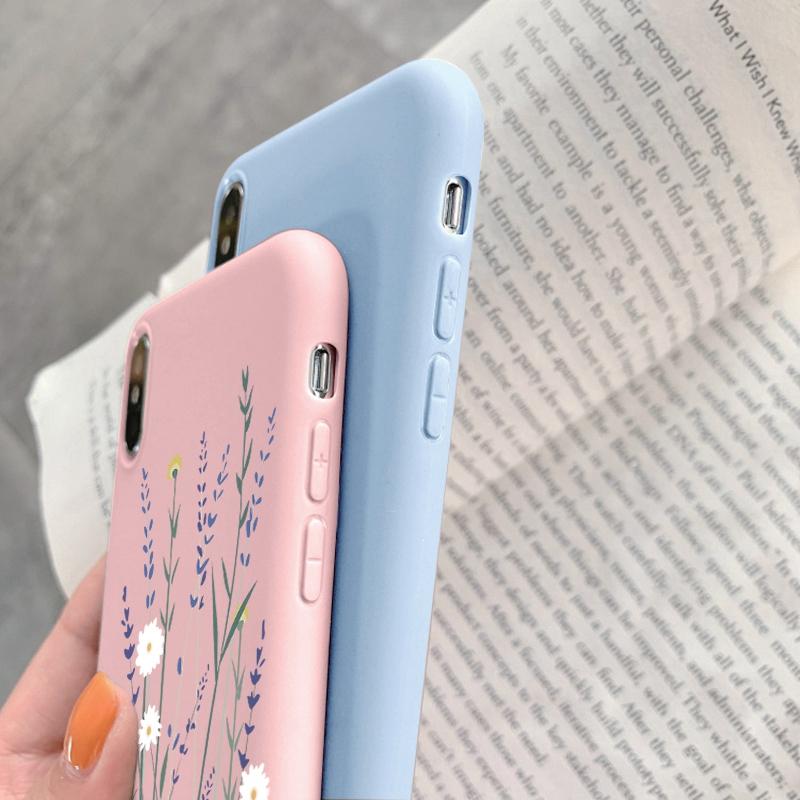 Мягкий силиконовый чехол с рисунком цветка и листьев для Samsung M35 A55 Xiaomi Redmi Note Poco C65 iPhone Huawei Honor Realme Camera Защитный противоударный чехол