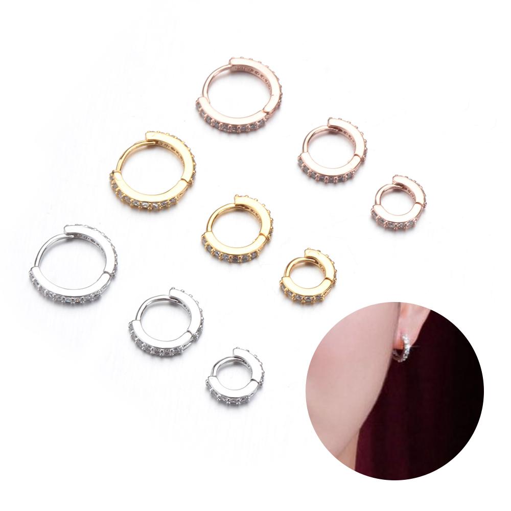 Daith Conch Snug Helix Cartilage Tragus CZ Ear Piercing Nose Ring Huggie Hoop Earring Body Jewelry