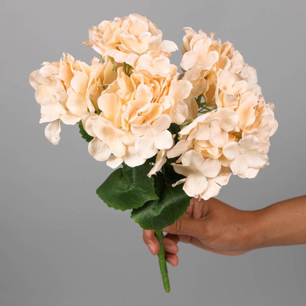 Декоративный искусственный цветок гортензии с 5 головками, шелковый, сделай сам, букет из искусственной гортензии, свадебный букет, свадебная цветочная композиция