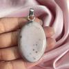 925 Sterling Silver Pendant Pink Opal Pendant With Silver Chain Necklace